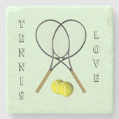 Doubles Tennis Sport Thema Persoonlijk Stenen Onderzetter (Voorkant)