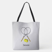 Doubles Tennis Sport Thema Persoonlijk Tote Bag (Achterkant)