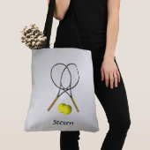 Doubles Tennis Sport Thema Persoonlijk Tote Bag (Dichtbij)