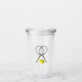 Doubles Tennis Sport Theme Acryl Drinkbeker (Voorkant)