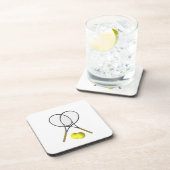 Doubles Tennis Sport Theme Bier Onderzetter (Rechterzijde)