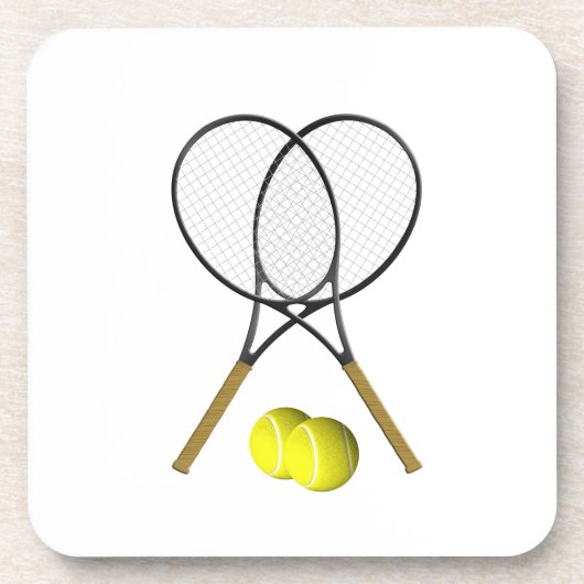Doubles Tennis Sport Theme Bier Onderzetter (Voorkant)