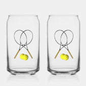 Doubles Tennis Sport Theme Blikvorm Glas (Voorkant)