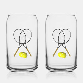 Doubles Tennis Sport Theme Blikvorm Glas