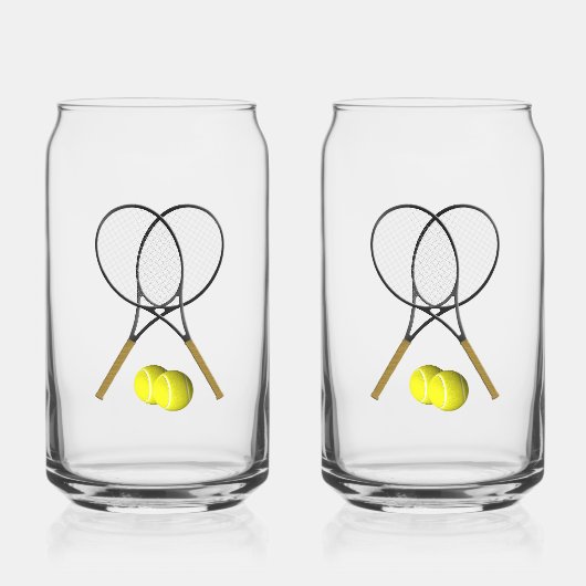 Doubles Tennis Sport Theme Blikvorm Glas (Voorkant)
