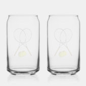 Doubles Tennis Sport Theme Blikvorm Glas (Achterkant)