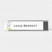 Doubles Tennis Sport Theme Bureau Naambordje (Voorkant)