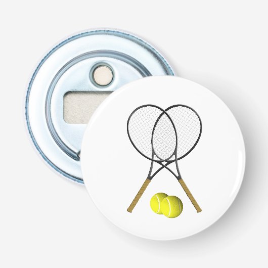 Doubles Tennis Sport Theme Button Flesopener (Voorkant)