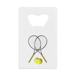 Doubles Tennis Sport Theme Creditkaart Flessenopener