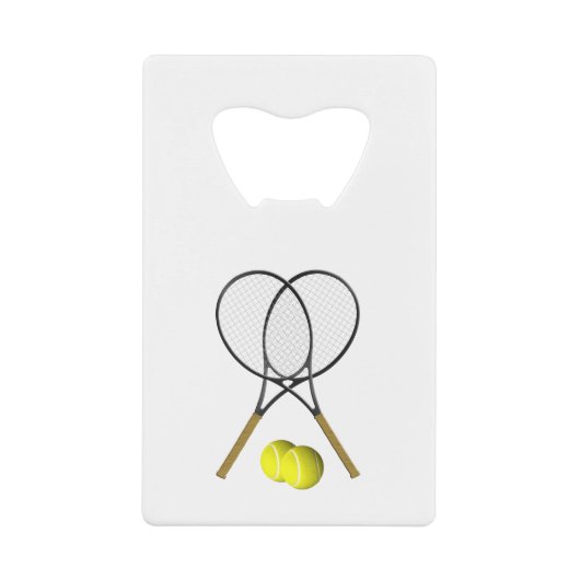 Doubles Tennis Sport Theme Creditkaart Flessenopener (Voorkant)