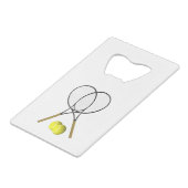 Doubles Tennis Sport Theme Creditkaart Flessenopener (Voorkant Gekanteld)
