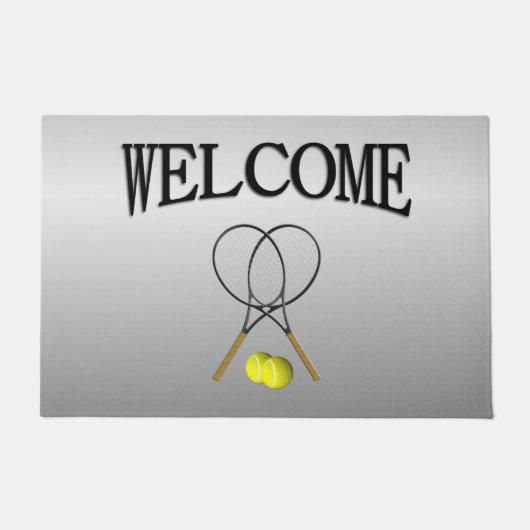 Doubles Tennis Sport Theme Deurmat (Voorkant)