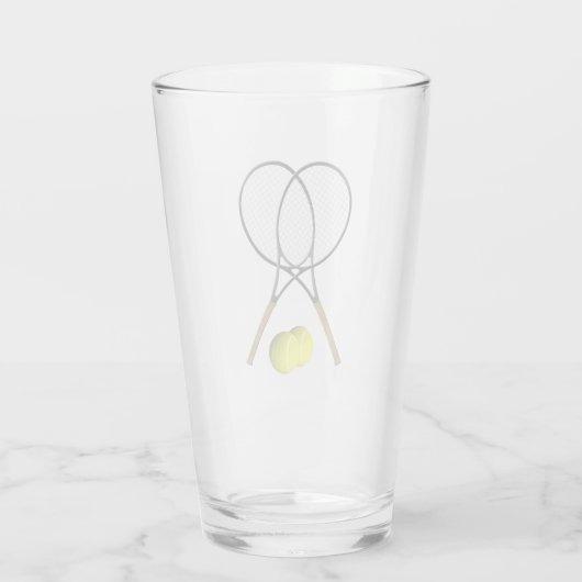 Doubles Tennis Sport Theme Glas (Achterkant)