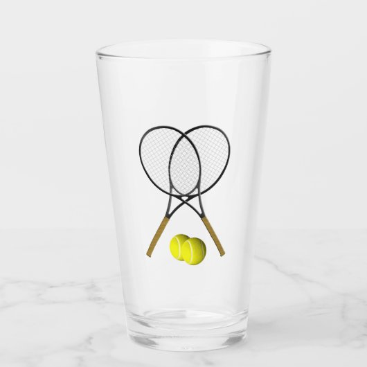 Doubles Tennis Sport Theme Glas (Voorkant)