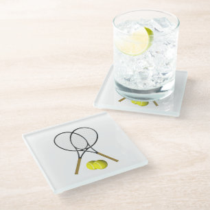 Doubles Tennis Sport Theme Glazen Onderzetter