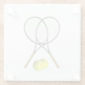 Doubles Tennis Sport Theme Glazen Onderzetter (Achterkant)