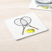 Doubles Tennis Sport Theme Kartonnen Onderzetters (Schuin)