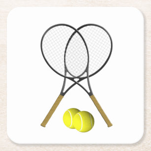 Doubles Tennis Sport Theme Kartonnen Onderzetters