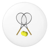 Doubles Tennis Sport Theme Keramische Knop (Voorkant)