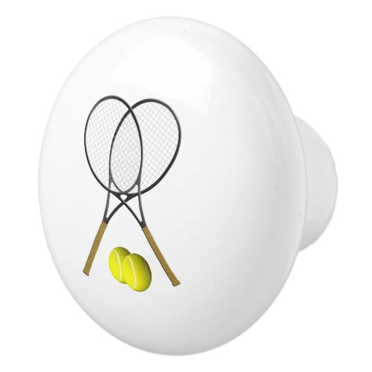 Doubles Tennis Sport Theme Keramische Knop (Rechts)
