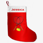 Doubles Tennis Sport Theme Kleine Kerstsok (Voorkant)