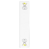 Doubles Tennis Sport Theme Korte Tafelloper (Voorkant)