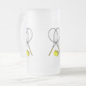 Doubles Tennis Sport Theme Matglas Bierpul (Voorkant links)