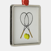 Doubles Tennis Sport Theme Metalen Ornament (Rechts)