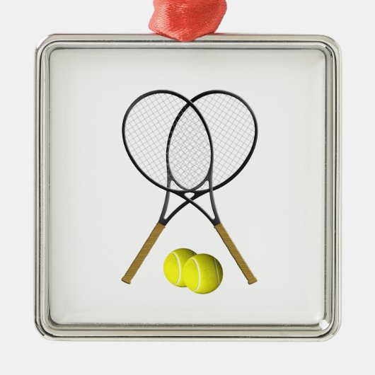Doubles Tennis Sport Theme Metalen Ornament (Voorkant)