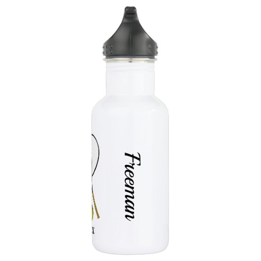 Doubles Tennis Sport Theme Name / Datum Waterfles (Rechts)