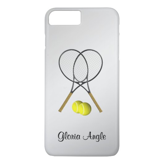 Doubles Tennis Sport Theme Silver Case-Mate iPhone Case (Achterkant)