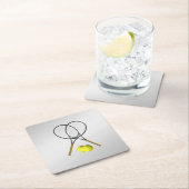 Doubles Tennis Sport Theme Silver Kartonnen Onderzetters (Insitu)
