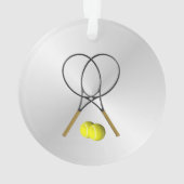 Doubles Tennis Sport Theme Silver Ornament (achterkant)