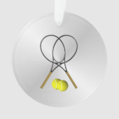Doubles Tennis Sport Theme Silver Ornament (voorkant)