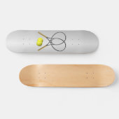 Doubles Tennis Sport Theme Silver Persoonlijk Skateboard (Horizontaal)