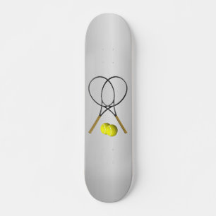 Doubles Tennis Sport Theme Silver Persoonlijk Skateboard