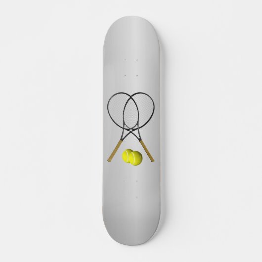 Doubles Tennis Sport Theme Silver Persoonlijk Skateboard (Voorkant)