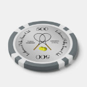 Doubles Tennis Sport Theme Silver Pokerchips (Enkel)