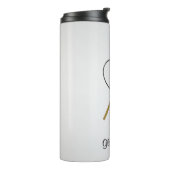Doubles Tennis Sport Theme Silver Thermosbeker (Gedraaid links)