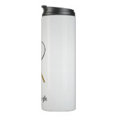 Doubles Tennis Sport Theme Silver Thermosbeker (Geroteerd rechts)
