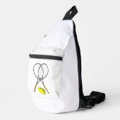 Doubles Tennis Sport Theme Sling Bag (Rechterhoek)