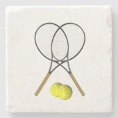 Doubles Tennis Sport Theme Stenen Onderzetter (Voorkant)