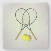 Doubles Tennis Sport Theme Touch Green Stenen Onderzetter (Voorkant)