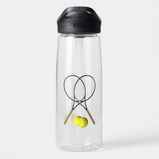 Doubles Tennis Sport Theme Waterfles (Achterkant)