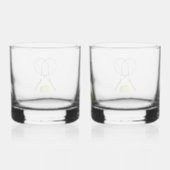 Doubles Tennis Sport Theme Whisky Glas (Achterkant)