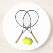 Doubles Tennis Sport Theme Zandsteen Onderzetter (Voorkant)