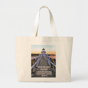 Doubling Point Lighthouse, Arrowsic Island Grote Tote Bag