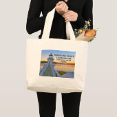 Doubling Point Lighthouse, Arrowsic Island Grote Tote Bag (Voorkant (product))