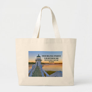 Doubling Point Lighthouse, Arrowsic Island Grote Tote Bag