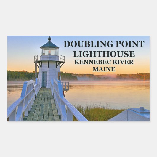 Doubling Point Lighthouse, Arrowsic Island Rechthoekige Sticker (Voorkant)